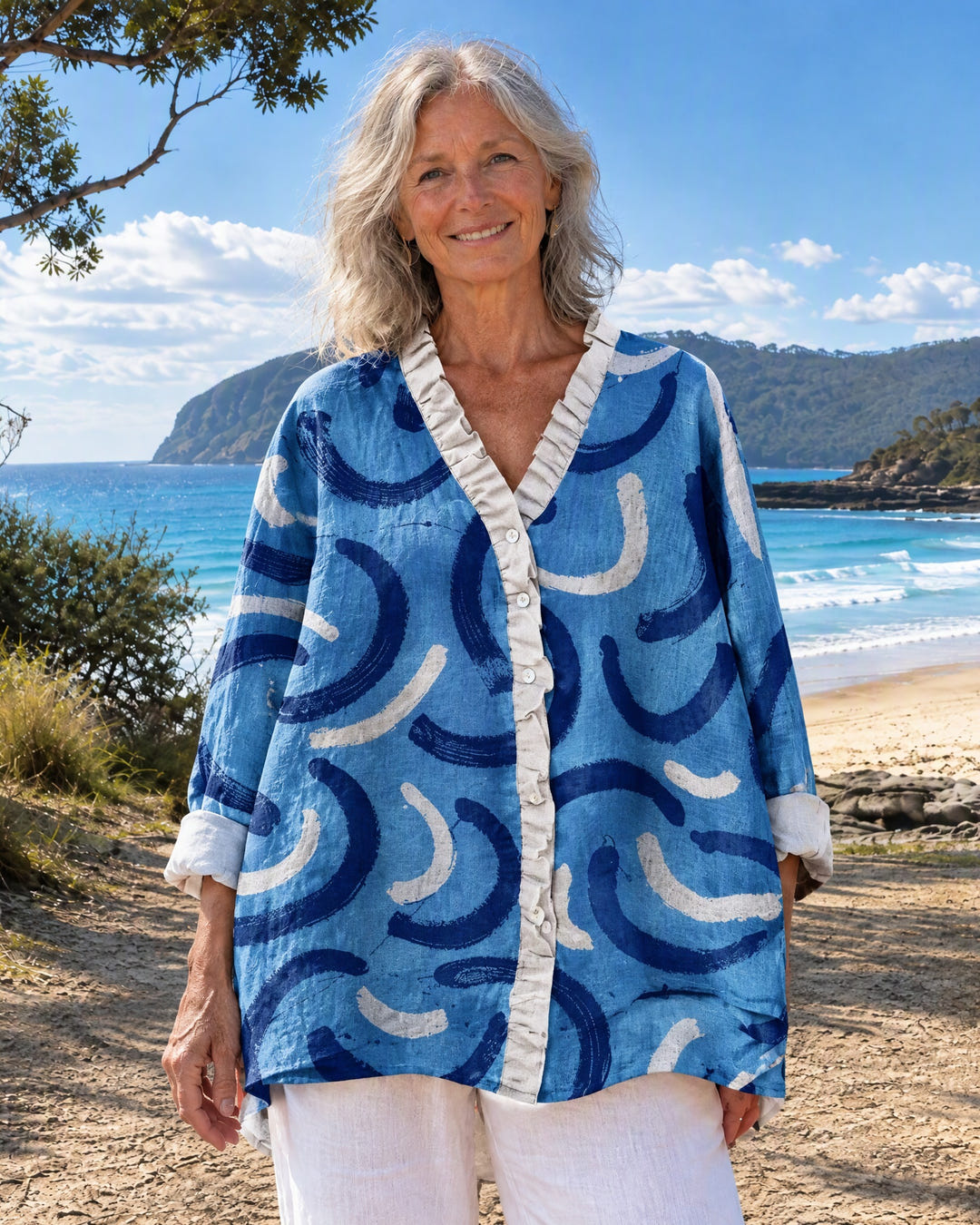 Tabitha in Blue Brushstroke on Bruny Island