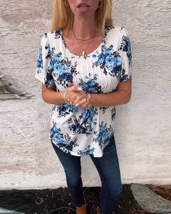 Valerie | Floral Pleated Tee