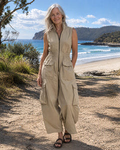 Nettie | Utility Cargo Zip Jumpsuit on Bruny Island