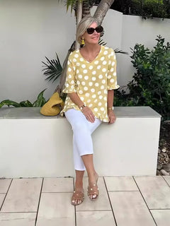 Carly | Retro Print Blouse