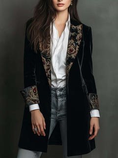 Krystal | Baroque-Trim Tailored Blazer