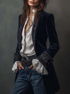 Ellie-Mae | Embroidered Longline Jacket