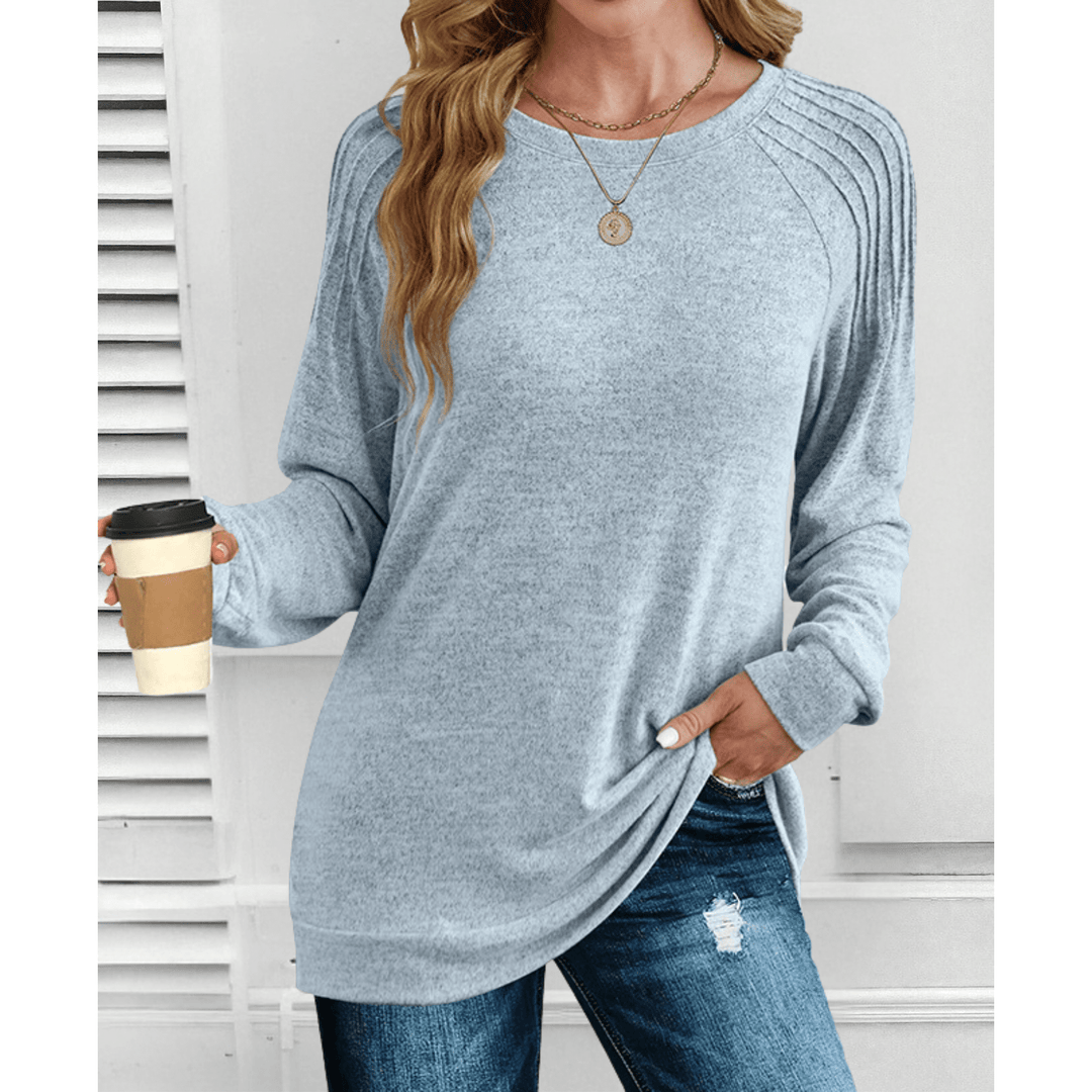 Margaret | Ribbed Shoulder Long-Sleeve