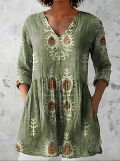 Mary-Jane | Flowing Long Blouse V-Neck