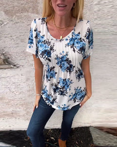 Valerie | Floral Pleated Tee