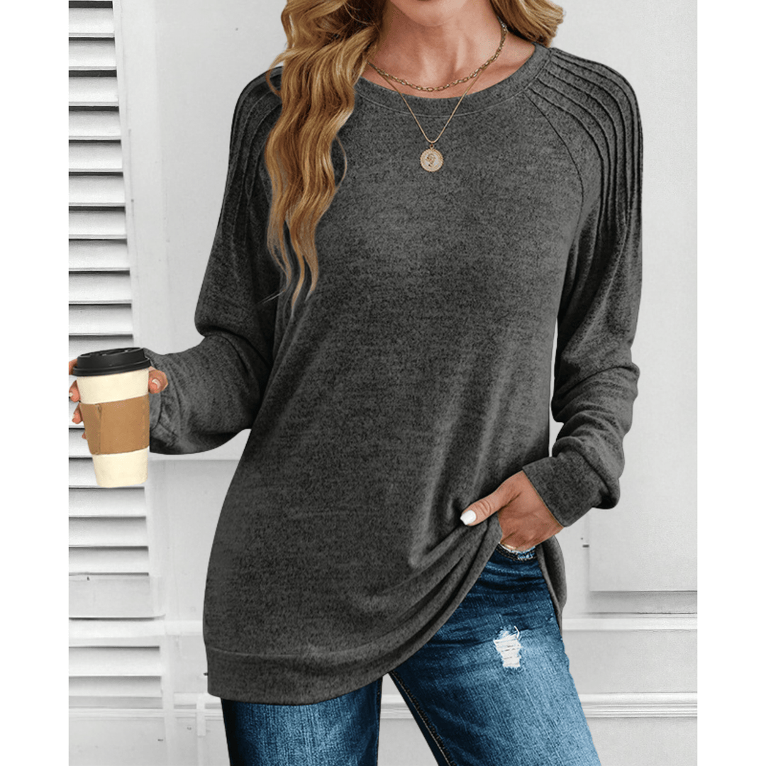 Margaret | Ribbed Shoulder Long-Sleeve