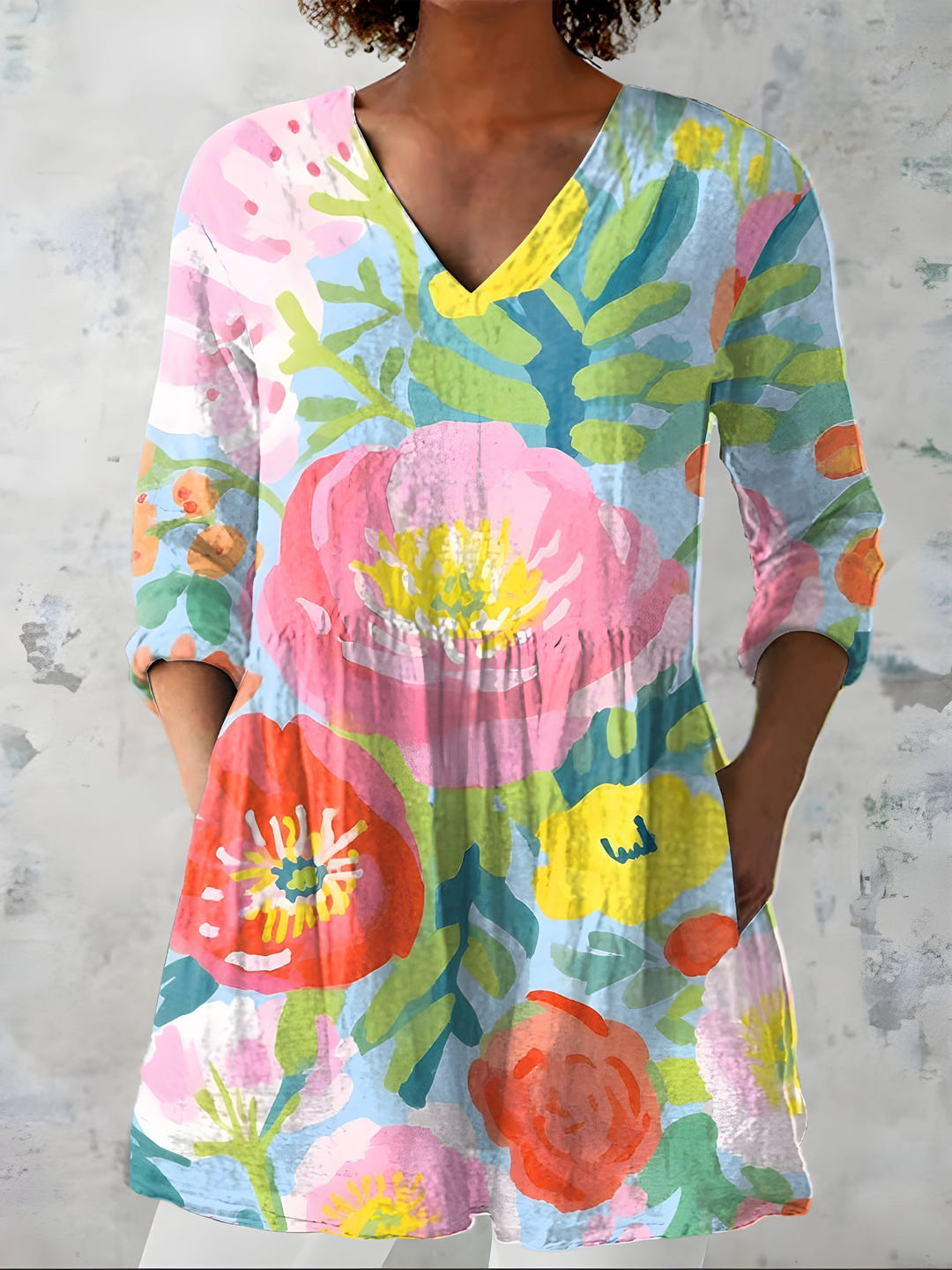Remy | Long Blouse V-Neck Flowing