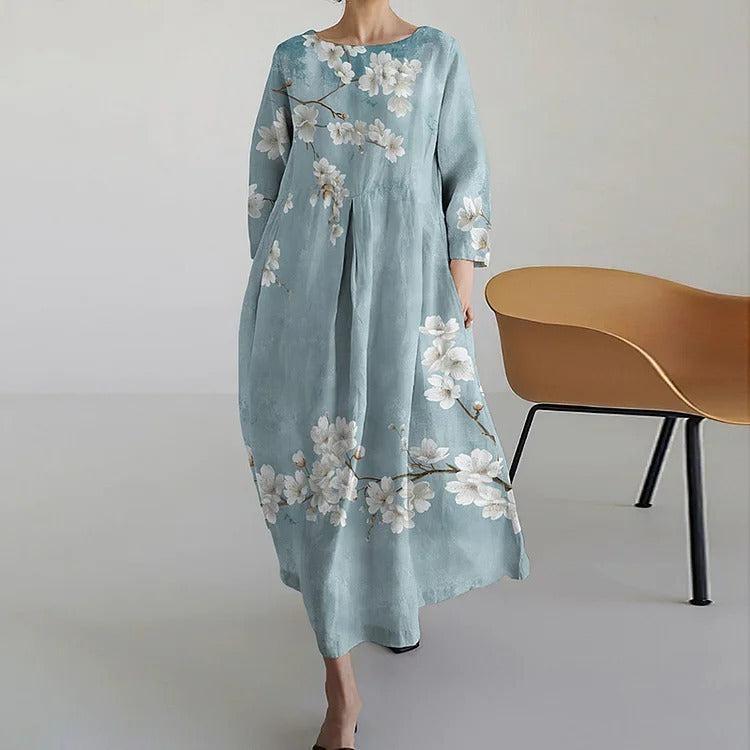 Winona | Floral Maxi Dress with 3/4 Sleeves