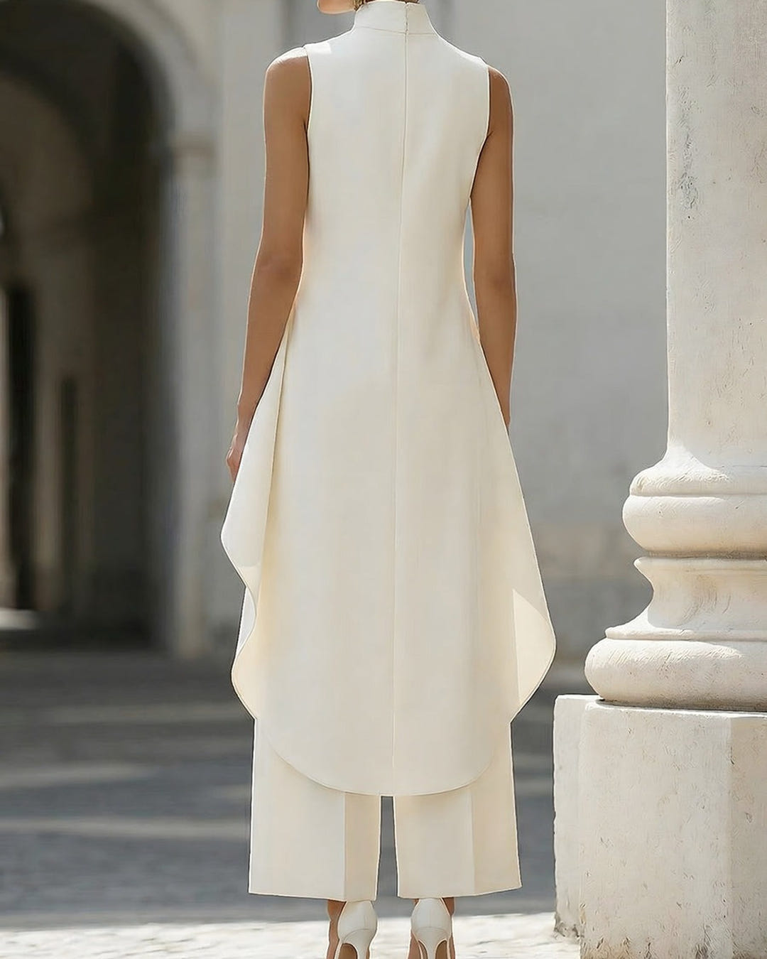 Sylvie | Asymmetric Layered Wide-Leg Jumpsuit