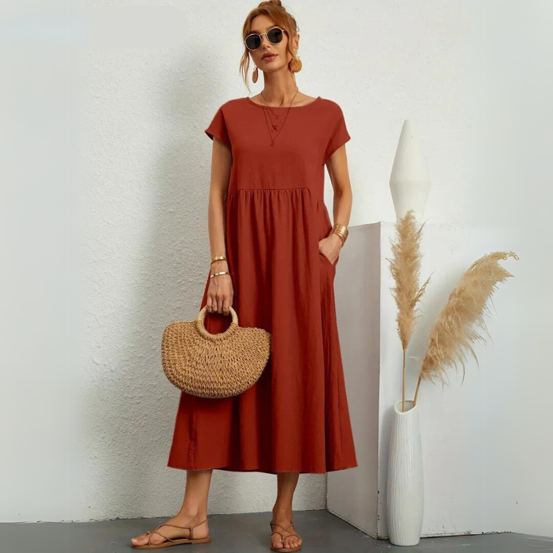 Suzanne | Soft Drape Midi Dress