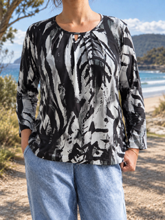 Ginevra | Black White Print Blouse