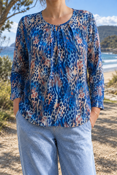 Ariadne | Printed Three-Quarter Sleeve Blouse