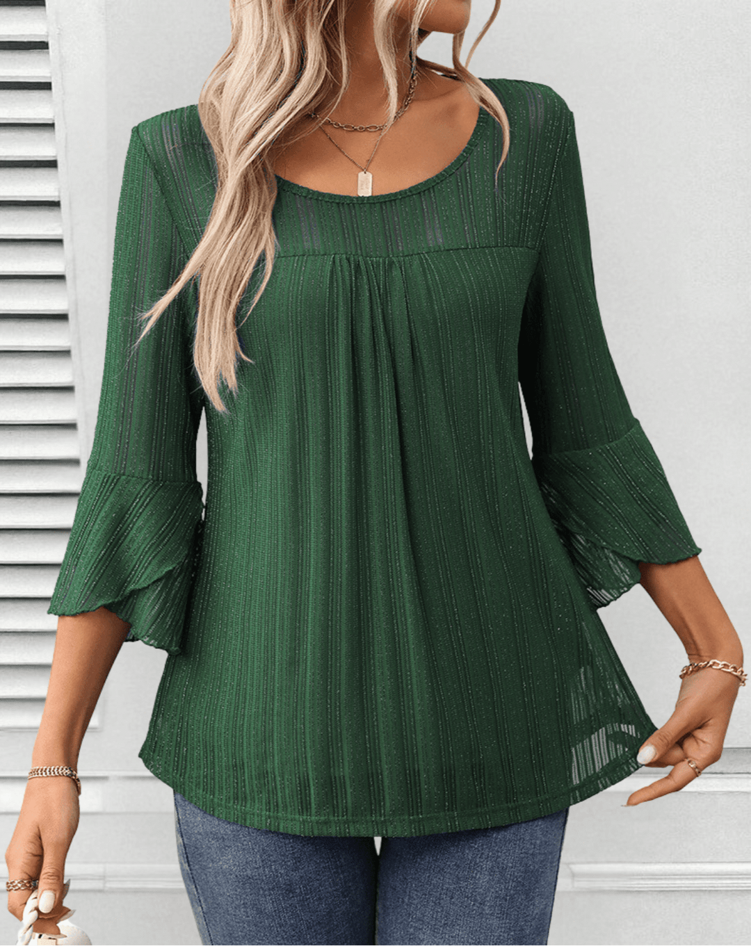 Briar | Pleated Shimmer Blouse
