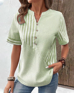Nina | Soft Striped Flared-Sleeve Blouse