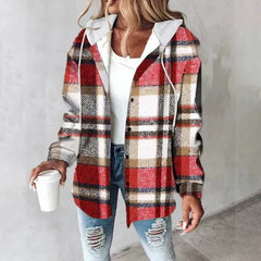 Cliodhna | Checkered Hooded Jacket