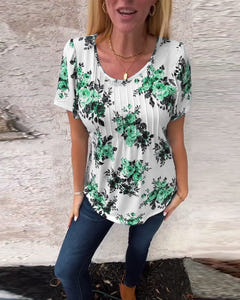 Valerie | Floral Pleated Tee