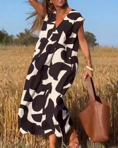 Maud | Printed V-Neck Dress