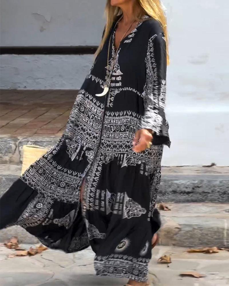 Georgie | Trendy V-Neck Bell Sleeve Dress