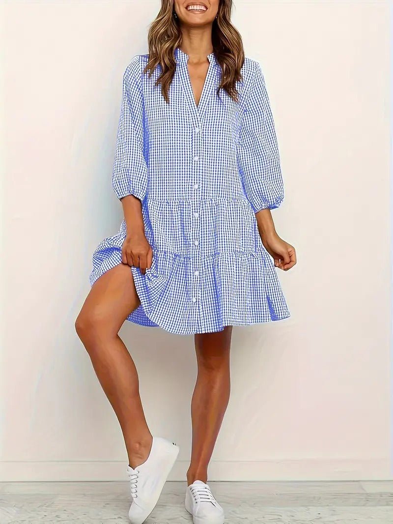 Daphne | Gingham Dream Midi Dress