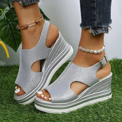 Umina | Metallic Wedge Sandals