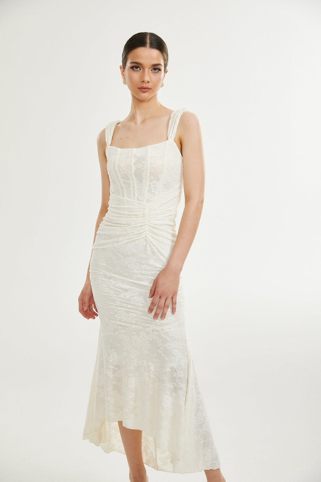 Liliwen | Elegant Floral Jacquard Dress