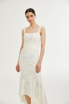 Liliwen | Elegant Floral Jacquard Dress