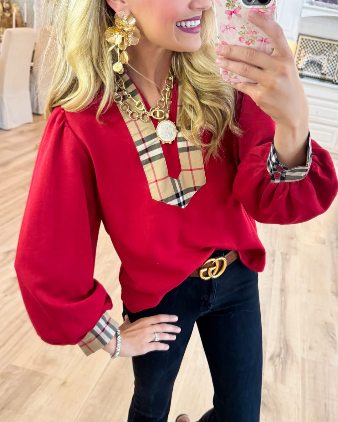 Pyrs | Accent V-Neck Blouse
