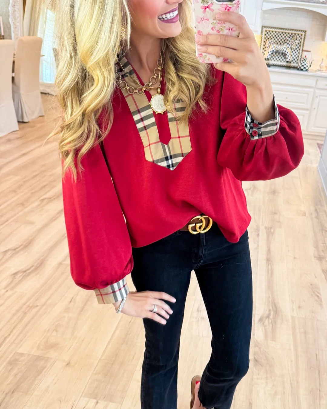Pyrs | Accent V-Neck Blouse