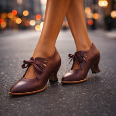 Ivana | Lace-Up Leather Heels