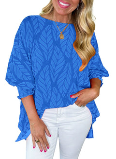 Grace | Puff Sleeve Leaf Print Blouse