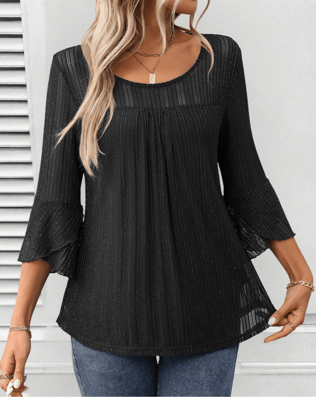 Briar | Pleated Shimmer Blouse