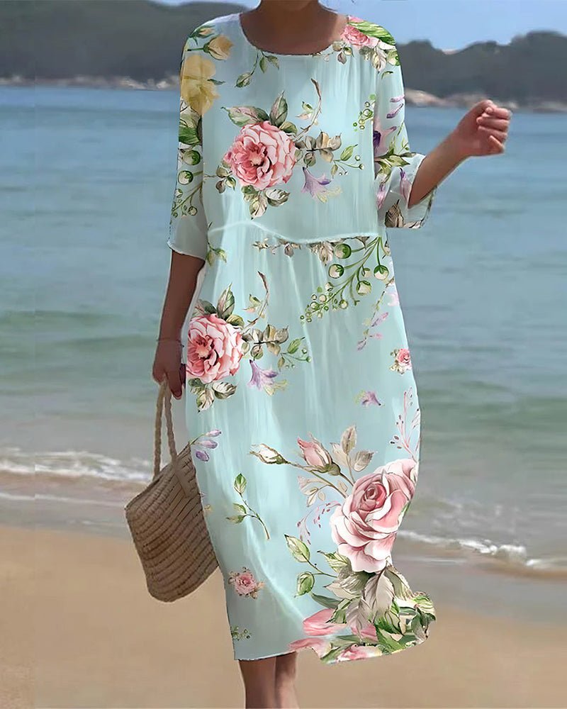 Sheryl | Sunset Floral Midi Dress
