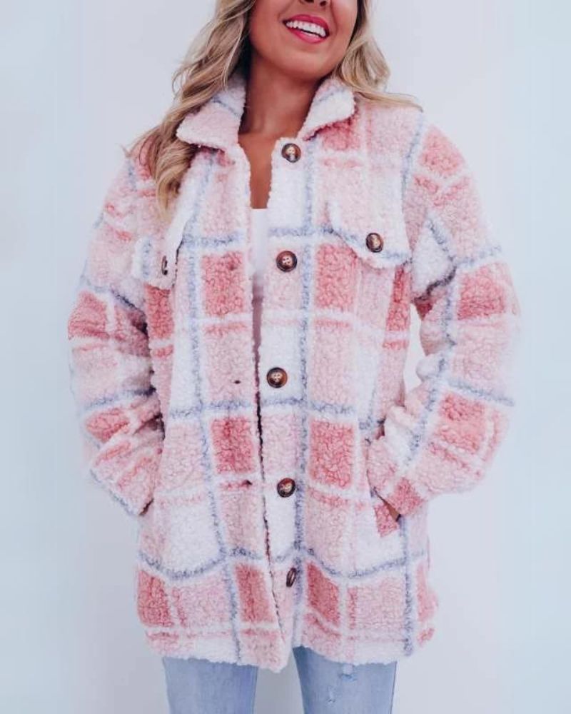 Laura | Soft Plaid Fleece Jacket