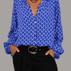 Eirian | Graceful Patterned Long-Sleeve Blouse