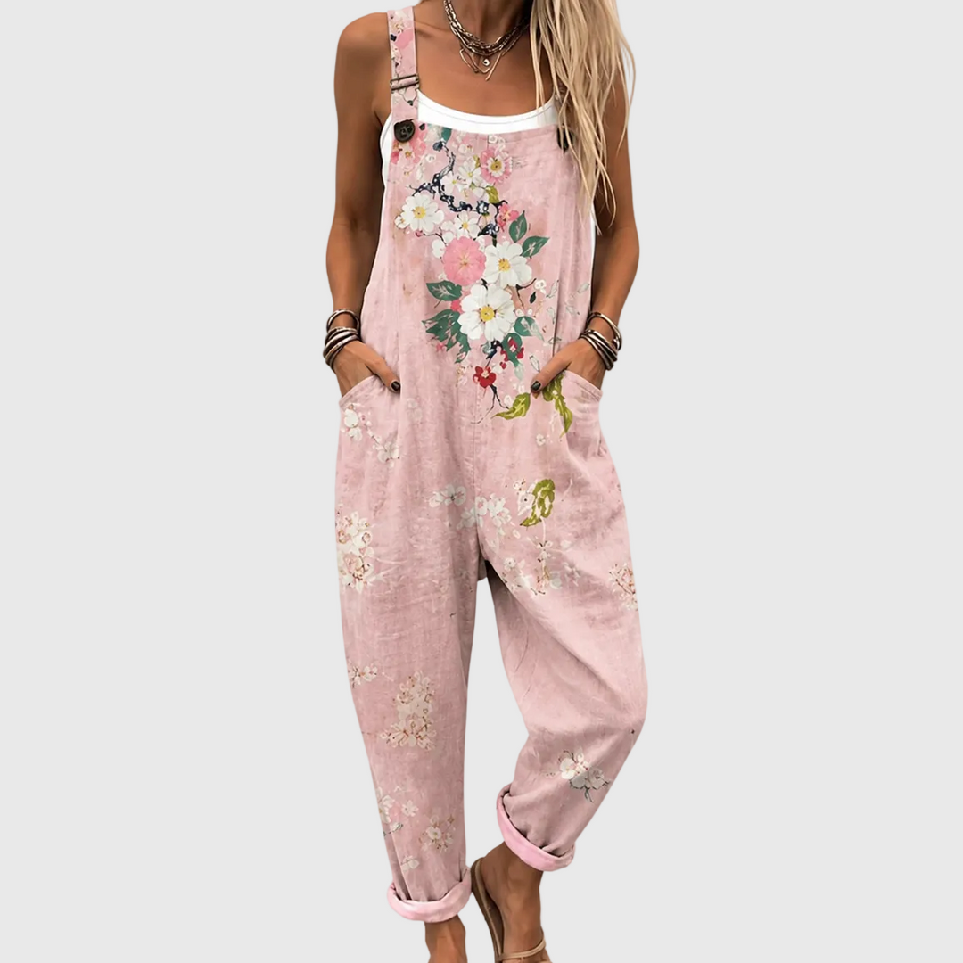 Ilse | Pink Floral Overalls