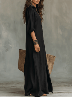 Saskia | Bohemian Button-Front Maxi Dress