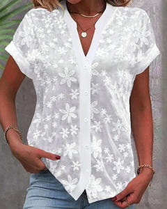 Zoey | Short-Sleeve Blouse with V-Neckline