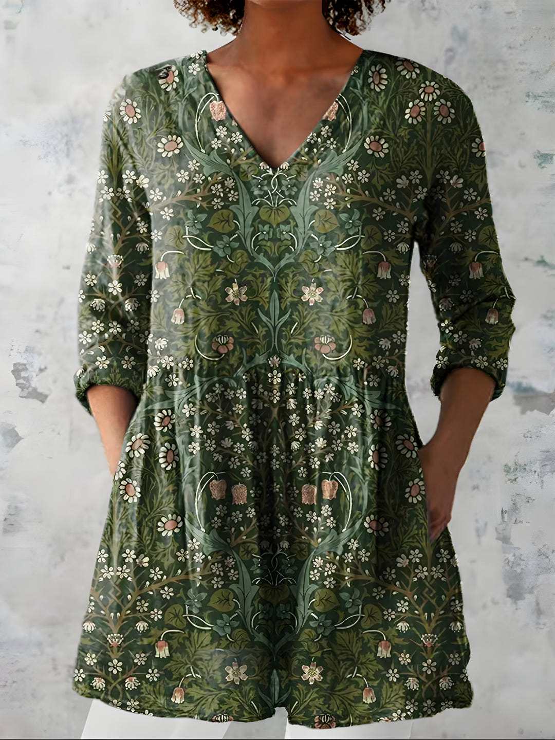 Gabby | Long V-Neck Blouse