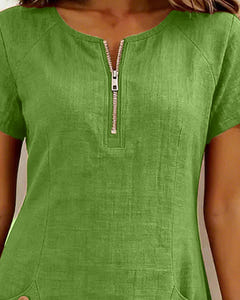 Noeleen | Cotton Zip-Pocket Dress