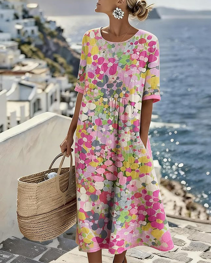 Riona | Charming Floral Midi Dress