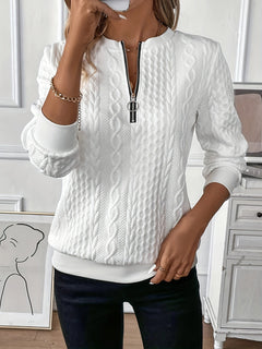 Juliet | Textured Quarter-Zip Pullover