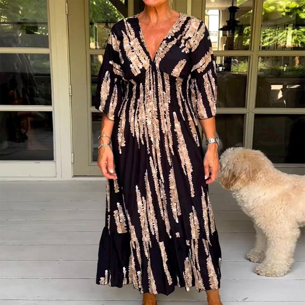 Tina | Printed A-Line Maxi Dress