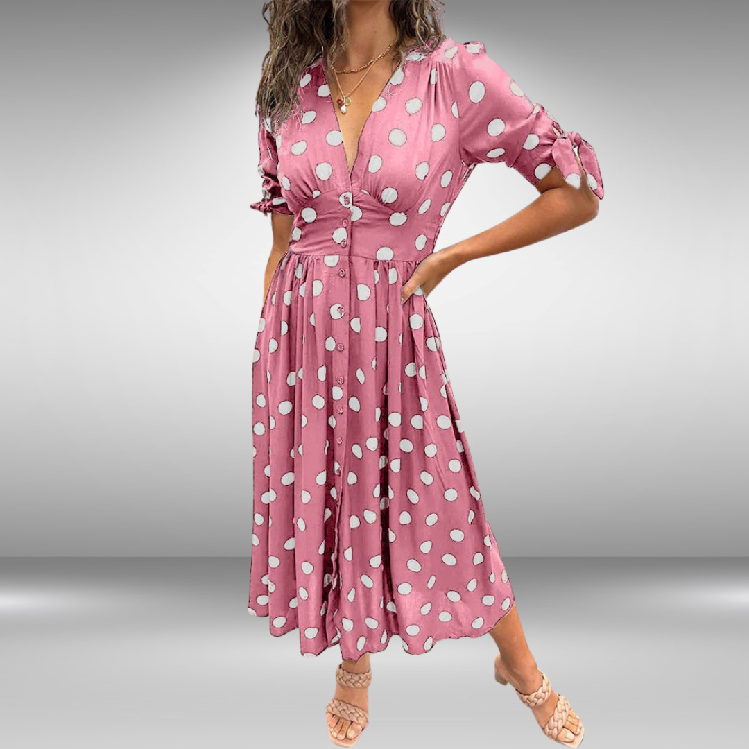 Owain | Elegant Polka Dot Dress