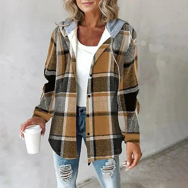 Cliodhna | Checkered Hooded Jacket