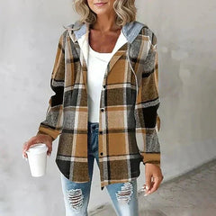Cliodhna | Checkered Hooded Jacket