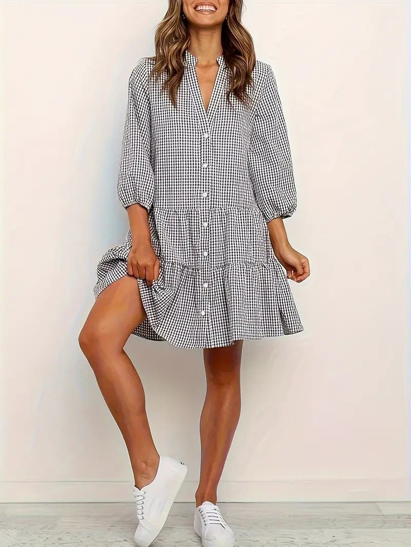 Daphne | Gingham Dream Midi Dress