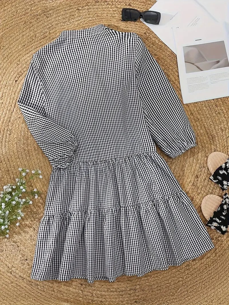 Daphne | Gingham Dream Midi Dress