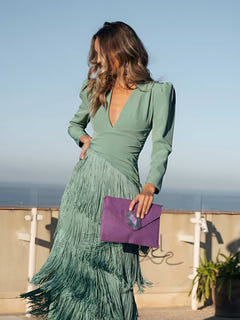 Sharla | Fringed Flared Maxi Dress