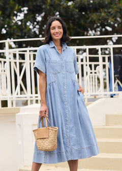 Nerys | Breezy Blue Shirtdress