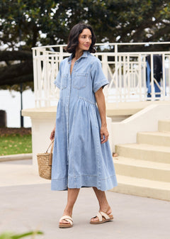 Nerys | Breezy Blue Shirtdress